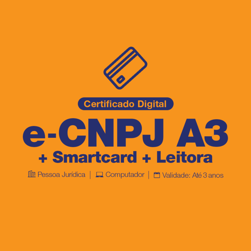 Certificado Digital e-CNPJ A3 cartão smartcard e leitora- Pessoa jurídica